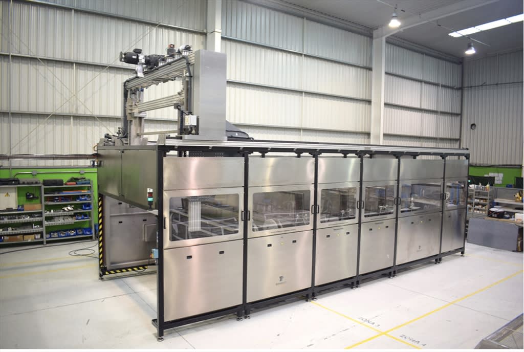 4 stage automatic system with gantry crane