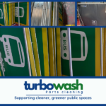Ultrasonic label removal of Bus Stop signs!