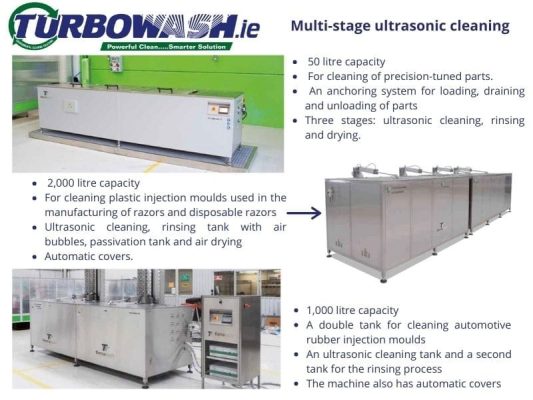 Multi-stage ultrasonic tanks