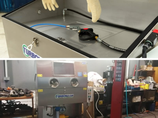 HP30 parts cleaner in a Gearbox Specialist Workshop